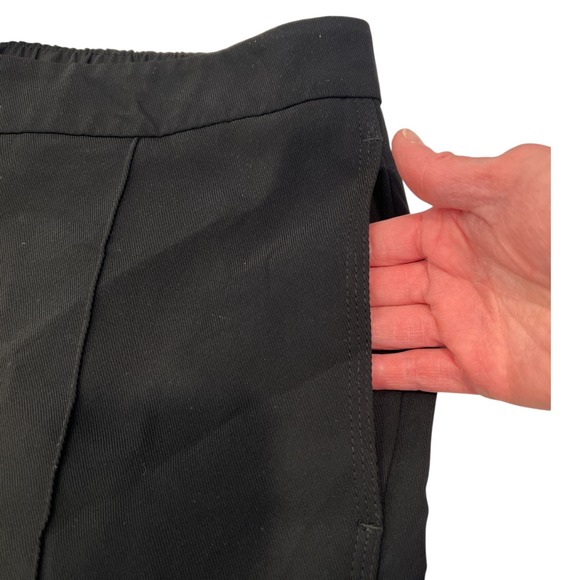 Reiss | Wide Leg Pintuck Black Dress Pants Sz 10R Office Chic Capsule Wardrobe - Picture 4 of 8